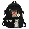 Sacos escolares Estudante universitário mochila moda viagem bookbags com pingente de pelúcia pino bonito kawaii grande capacidade estilo japonês para férias