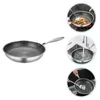 Poêles Wok en acier inoxydable pour œufs frits, poêle antiadhésive, petit déjeuner, friture en nid d'abeille