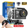 Sportactie videocamera's AXNEN H9R Camera 4K 30fps EIS 1080P60fps WiFi 2 inch scherm Waterdichte onderwaterhelm Motorcycle Record Sport Cam 231216