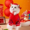 Costumes pour chats, chiot, costume Tang de l'année chinoise avec chapeau, vêtements de Style Dragon, mots de bons vœux pour chiens