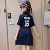 Robes de fille filles printemps été 2023 style coréen robe de mode décontractée 2-16 ans enfant en bas âge jeunesse adolescente streetwear tenues jupes