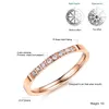 Bröllopsringar Jeemango Ankomst Rose Gold Color Simple Jewelry Inlaid Cubic Zirconia For Women Rostfri Steel Ring JR19171