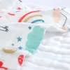 Couvertures 6 couches bébé serviette enfants lavable haute densité fil de coton doux respirant serviettes pour nourrissons tout-petits 25x50 cm
