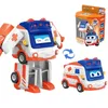 Giocattoli di trasformazione Robot ABS GGBOND Gogo Bus Trasformazione Serie Face Action Figures Deformazione AmbulanzaPoliziaPompiere Scivolo Giocattoli per bambini Regalo 231216