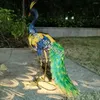 Garden Decorations Foreign Trade Selling European And American Outdoor Lawn Iron Crafts Solar Lights Trailing Peacock Yellow Animal