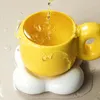 Tasses Tasse à café en céramique dessin animé fille forme mignonne bureau à domicile tasse d'eau de haute qualité résistant à la chaleur avec poignée 500 ml nettoyage facile