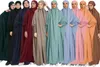 Ethnic Clothing Custom Wholesale Dubai Turkey Large Hem Solid Color Muslim Robe Islim Dress Middle East Standard Apparel Hijab Abaya