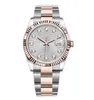 Mens Watch 41mm Sports 2813 Movement 316l Rostfritt stålarmband Rose Gold Pearl Face Lysande vattentät klocka