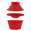 Moldes de cozimento 3 pçs / set molde de bolo de silicone redondo cupcake moldes de cozimento reutilizáveis antiaderente bolo pastelaria fondant molde acessórios de cozinha 231216