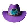 Beanie Skull Caps Western Cowboyhoed Gekruld Paar Sombrero hombre Jazz Fedora Band Koe Mannen en Vrouwen 231216