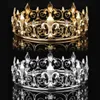 Złoty srebrny ślub ślubny Crystal Tiara Król Król Królowa Pageant Prom Rhinestone Veil Tiara Opaska Weddna biżuteria do włosów T2001305H