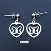 Boucles d'oreilles pendantes 12 paires, petite goutte papillon, en acier inoxydable, motif découpé, breloque et clous, vente en gros, styles mixtes, bijoux