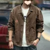 Men's Jackets American Retro Heavyweight Men Workwear Jacket Safari Style Shirts Spring Autumn Long Sleeve Hunting Tops Casual Loose Coat