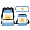 Torby szkolne Argentyna Sun Flag drukujący Casual College Backpack Chłopcy Dzieciom Zapip Kieszonkowy torba mody Travel Small Messenger