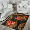 Tappeti Tuvalu Area Rug Gold Plumeria Square Tappetino antiscivolo Tappetino antiscivolo Sala da pranzo Soggiorno Morbido tappeto per camera da letto