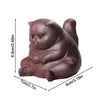 Tea Pets Yixing Superior Purple Clay Tea Pet Cute Cat Desktop Ornaments Handmade Sculpture Car Decoration Gift for Girlfriend 231216