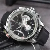 Tagg AAA Men Chronograph Six Needles Calender Full Function Brand F1 Series Sport Fashion Watch Rostfritt stål Rem Automatisk Designer Movement Quartz Watches