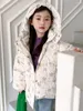 Down Coat 1-10t Girl Light Jackets Winter Clothing Coats Baby Girls 'Floral White Duck Young Clothed Kids