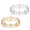 Złoty srebrny ślub ślubny Crystal Tiara Król Król Królowa Pageant Prom Rhinestone Veil Tiara Opaska Weddna biżuteria do włosów T2001305H