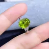 Clusterringen Natuurlijke Peridot 925 zilveren ring voor dagelijks gebruik 8 mm 10 mm VVS-kwaliteit 3ct Sieraden met 3 lagen 18K goudplating Blijf stralen