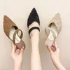 Sandals Thick Heel Plastic Material Waterproof Two Wear Slope Fashion Net Infrared Pointed Casual Shoes