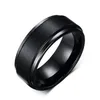 8mm Wolframstahl Herren Schwarze Ringe Einfacher Verlobungsring Wolframkarbid Ehering242U