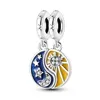 Breloques Double en forme de cœur, perles en argent 925, pendentif d'amitié maman fille fils, adapté au Bracelet Pando, collier, bijoux à faire soi-même