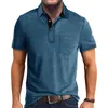 T-shirts pour hommes mode printemps et été décontracté à manches courtes boutons revers solide grande taille pour hommes chemise Pack t-shirts