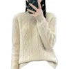 2024 Women's Autumn Cashmere Sweater | Half Turtleneck, Slim Fit, Hooded, Wool Knit - S-XXL, Cream, Tan, White, Lake Blue, Orange, Green, Red, Gold Tan, Dark Purple, Pink