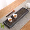 أطباق أطباق شاي صينية الحجر الطبيعي نمط التنين الزخرفة الجدول الصيني للمكتب المستطيل