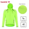 Cycling Jackets Santic Men's Cycling Jackets Long Sleeve Water Resistant Coat Reflective Anti-UV Bicycle Hoodie Windbreaker Riding Clothing 231216