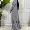 Ethnic Clothing Casual Turkey Abaya Oversizes Dress Vintage Women Muslim Fashion Round Neck Long Sleeve Striped Shirt Femme Robe