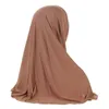 Etniska kläder en bit amira kvinnor omedelbart halsduk turban muslimsk sjal wrap hijab dra på färdiga huvudduk islamisk bönhuvud eid