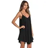 Robes décontractées Plus Taille Sexy Femmes Robe d'été en mousseline de soie col en V sans manches dames haut ample dos nu robes