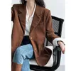 Damenanzüge 2023 Frauen Herbst Blazer Mantel Umlegekragen Mode Corduroy feminino Casaco Chic Tops für Kleidung