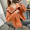 Women's Knits Spring Autumn Jacket Knitwear 2023 Knitting Shirt Doll Neck Wool Cardigan Women Loose Knitted Sweater Knit Coat