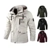 Giacche da uomo Giacca autunno-inverno Cappotto da uomo Giacca a vento impermeabile con cappuccio con maniche lunghe multitasche