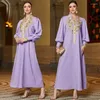 Ethnic Clothing Style Puff Sleeve Gowns Dubai Luxury Party Evening Dresses Eid Muslim Women Robe Moroccan Turkish Islamic Kaftan