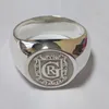 Trouwringen op maat gegraveerd 17 mm ronde top ring massief zilver gegraveerd zegelring personaliseren gravure letters ringen mode mannen sieraden 231216