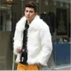 Men's Fur Faux Homme Jacket Leather Men White Black Fashion Coat Lapel Casual Slim Jaqueta Motoqueiro 231216