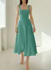 Casual Dresses Women Thick Straps Midi Dress 2024 Summer Formal Wedding Guest Sleeveless