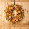 Decorative Flowers Artificial Rattan Pumpkin Pinecone Wreath Chrsitmas Thanksgiving Door Decoration Pendant Garden Courtyard