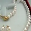 Collier de perles de culture Akoya blanches, fermoir en or 14 carats, 8-9MM, boucles d'oreilles 2639