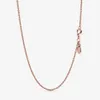 New arrival 925 Sterling Silver Rose Gold Classic Cable Chain Necklace With Lobster Clasp Fit European Pendants and Charms Fine Je262a