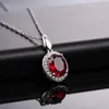 Double-r Classic 925 Silver Pendant Necklace Created Oval Ruby 2 0ct Gemstone Zircon Pendant For Women Wedding Jewelry Y19051602249u