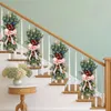 Dekorativa blommor den trådlösa prelit trappan trim julkransar för ytterdörr faux kranskrok semester