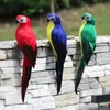Decorative Objects Figurines 25cm Handmade Simulation Parrot Creative Feather Lawn Figurine Ornament Animal Bird Garden Prop Decoration 231216