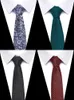 Nackband märke 100% silkemän slips 75 cm blå slipsgrön orange gravator för män paisley blommig fit bröllop arbetsplats smal 231216