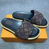 Designer Men Couples Pool Pillow Women Summer Flat Shoes Fashion Slippers Slides with Sexy Beach Black Sandals 47609