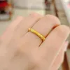 Clusterringen Puur 24K geelgouden ring Dames 999 gesneden bloem trouwring 1 stuks